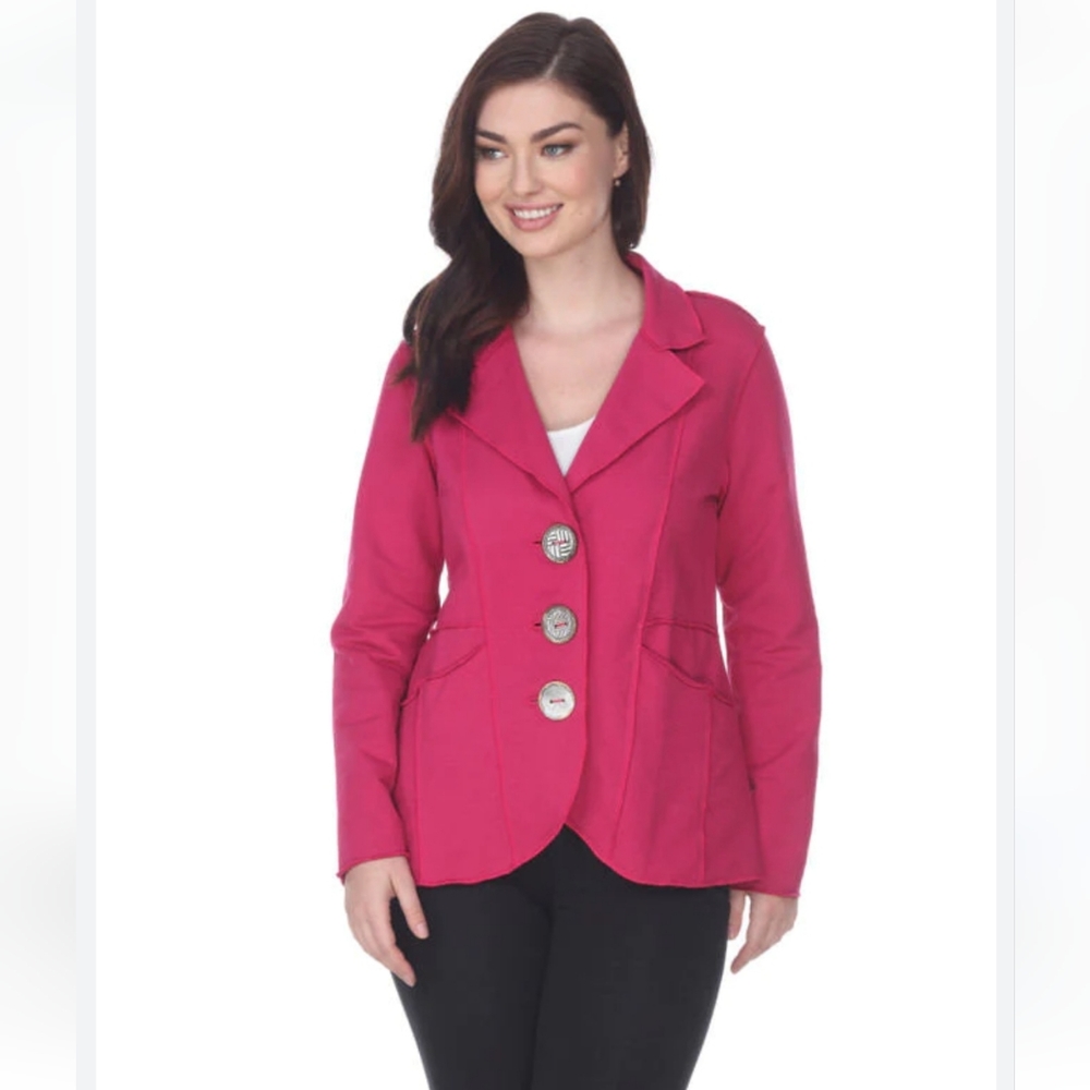 Neon Buddha Women's Pink Long Sleeved Button Front Jacket EUC Size XS - Picture 2 of 15